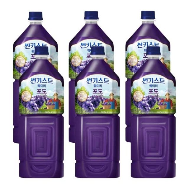 [해태음료] 썬키스트 훼미리 포도 2L x 6개