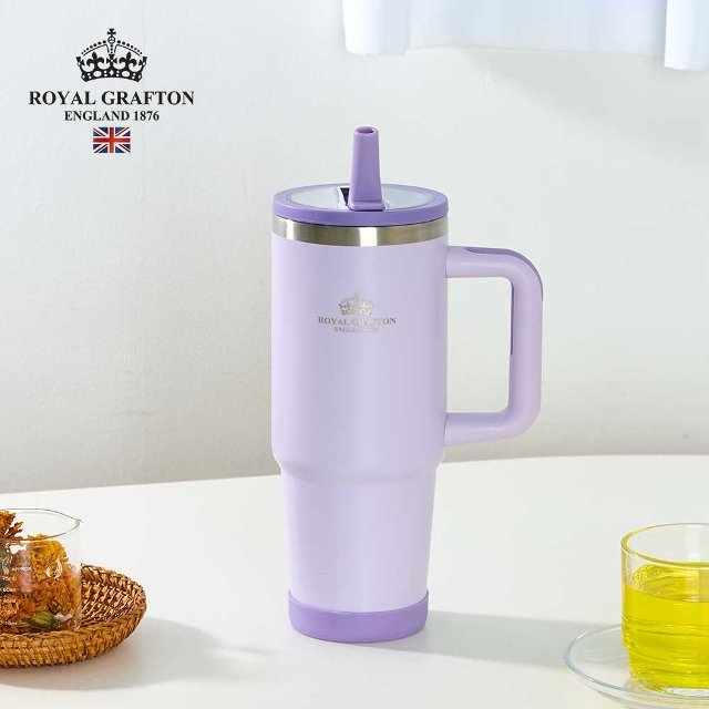 로얄그래프톤 보온/보냉 폴드 스트로우 스텐304 텀블러 900ml
