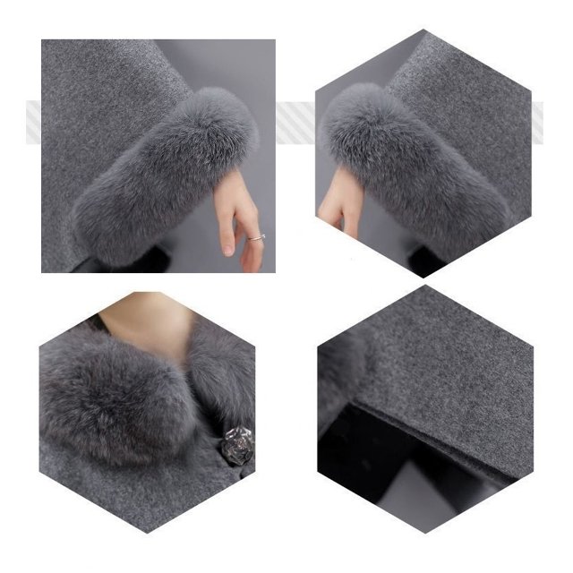 [비니브] 클래식 퍼 케이프 코트