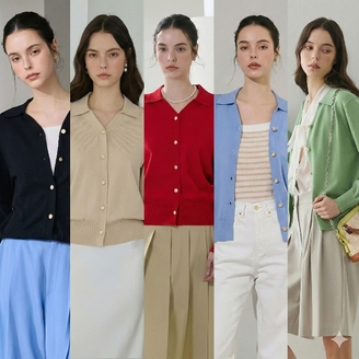 마리본 스프링 컬러 니트 자켓