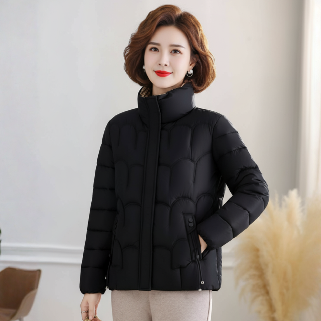 [비니브] 체크 카라 패딩