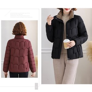 [비니브] 체크 카라 패딩