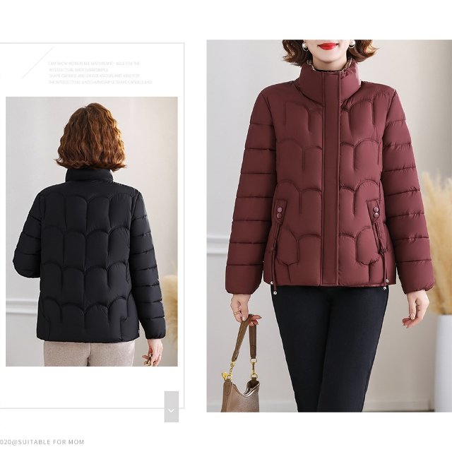 [비니브] 체크 카라 패딩