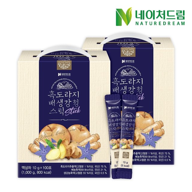 네이처드림 흑도라지 배생강청 스틱 100포 x 2박스200포