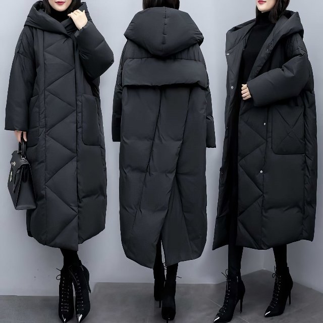 [비니브] 오로라 후드 롱 패딩