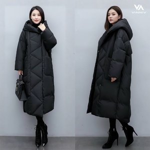 [비니브] 오로라 후드 롱 패딩