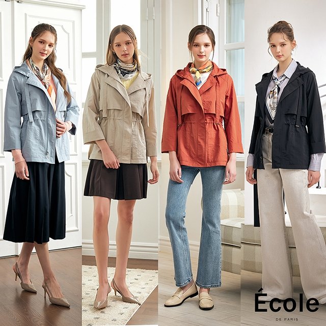 (매장판매동일) 26SS 에꼴드파리 후드 트렌치+스카프