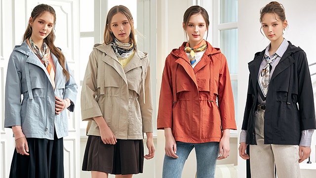 (매장판매동일) 26SS 에꼴드파리 후드 트렌치+스카프