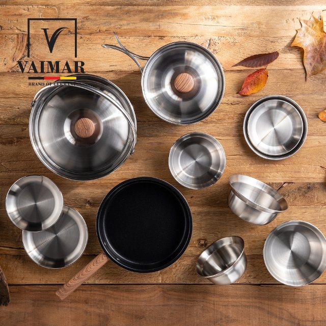 바이마르 뉴본 스텐삼중바닥 냄비 캠핑풀세트