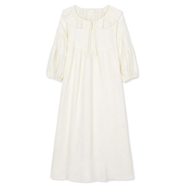 [바풀 주니어]바풀 EV W365-10 여성잠옷 면레이온 피치기모 원피스 홈드레스_P331911656