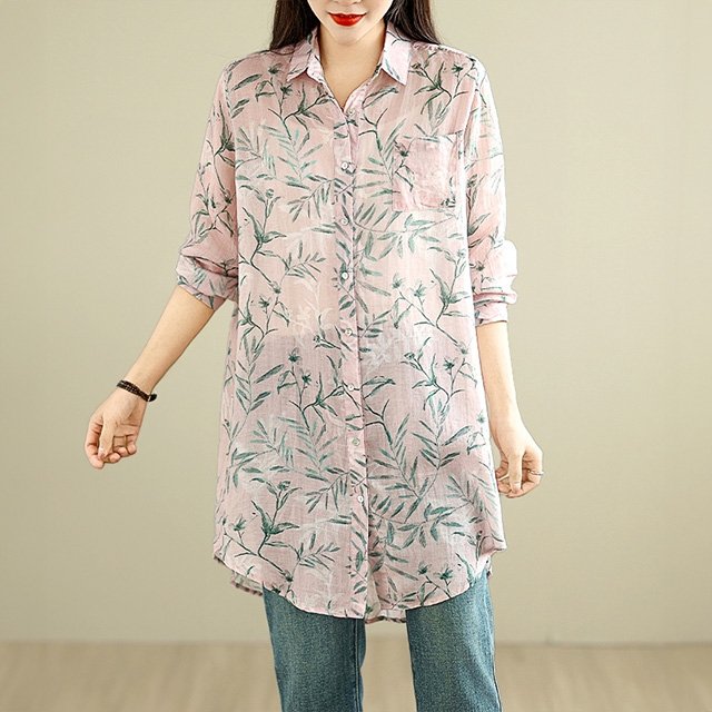 [루미루나]리프나염카라롱셔츠(색상선택)