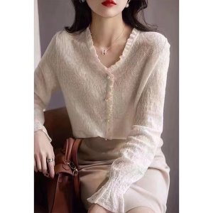 [루미루나]울진주레이스블라우스