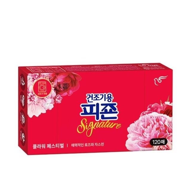 피죤 건조기시트 시그니처 120매 X 1개 플라워페스티벌
