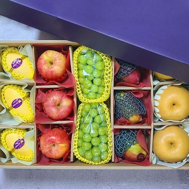 A형 프리미엄 혼합 과일 선물세트 5종 14과 7.1kg 골드망고 애플망고 사과 배 샤인머스켓 부모님 설선물