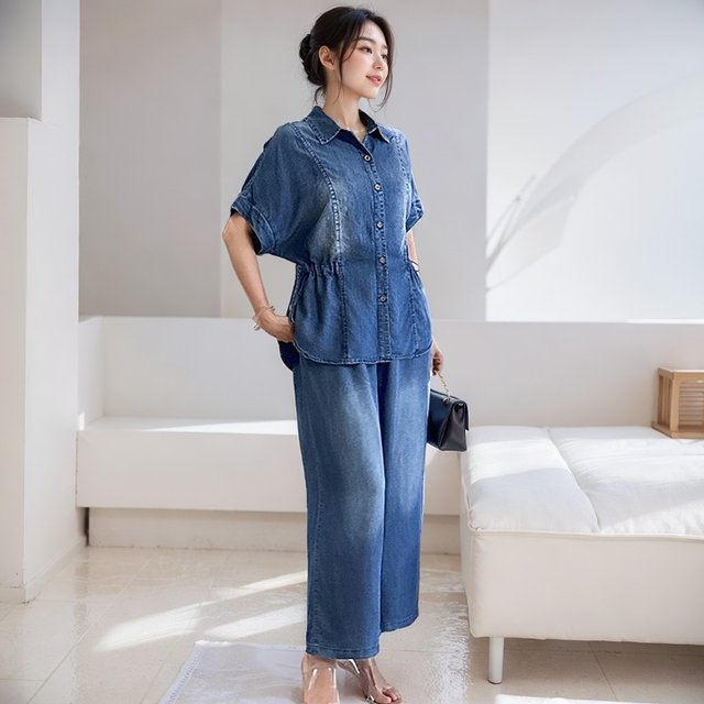 [비니브] 모조 데님 상하세트