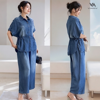 [비니브] 모조 데님 상하세트