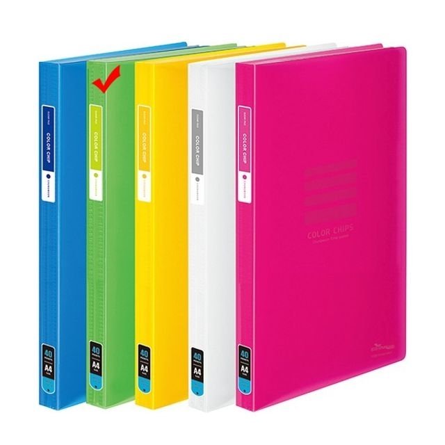 클리어화일 칼라칩 A4 40매 연두 내지추가불가 (WFI0QJI)