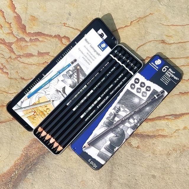 스테들러 Mars 루모그라프 아티스트연필 Black 6본 (WA2E67A)