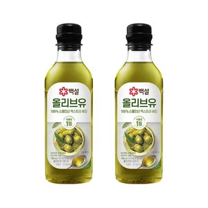 백설 엑스트라버진 압착올리브유 500ml x2개