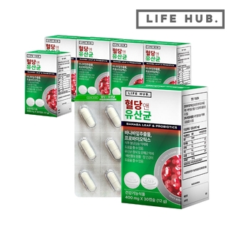 라이프허브 혈당 앤 유산균 6박스(400mg x 180캡슐) 6개월분