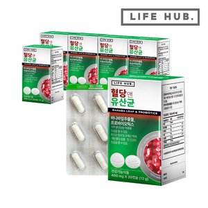 라이프허브 혈당 앤 유산균 6박스(400mg x 180캡슐) 6개월분