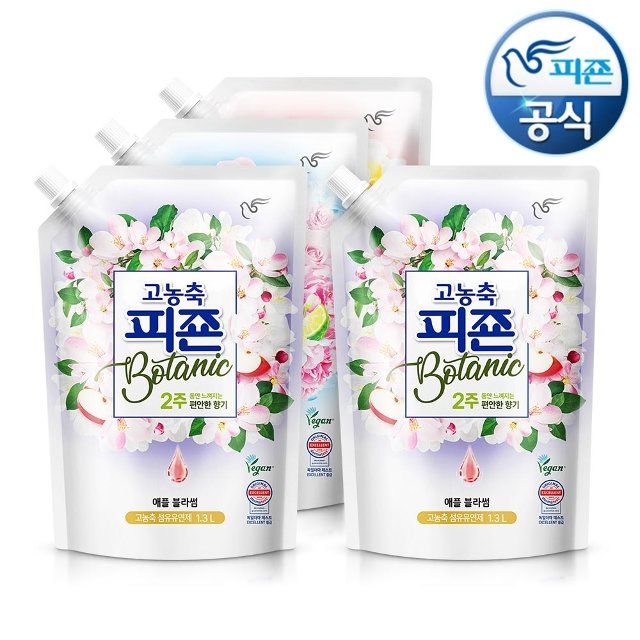 피죤 NEW 보타닉 고농축 섬유유연제 1.3Lx3개+1개더p