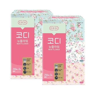 코디 뉴플라워 250매x3입 2팩