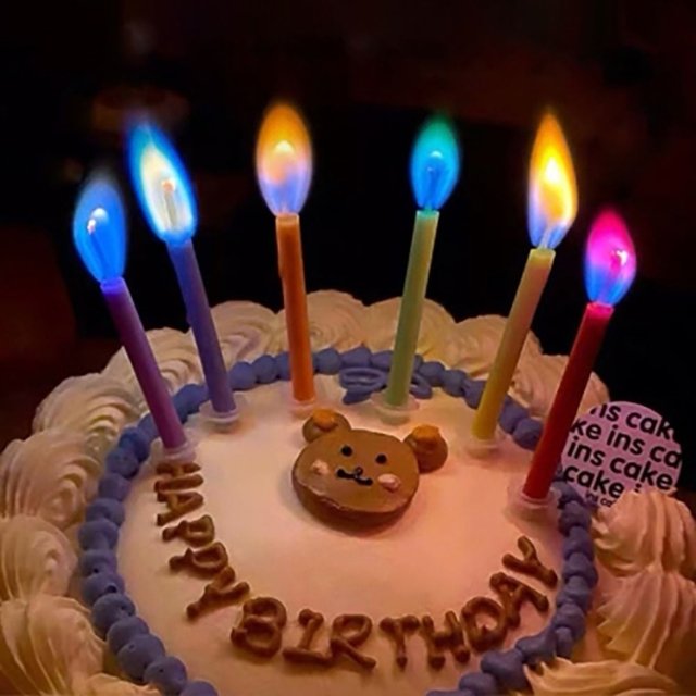 무지개초 불꽃초 특이한 색깔 생일 파티 초/컬러 예쁜 무지개초 불꽃초 (WD35135)