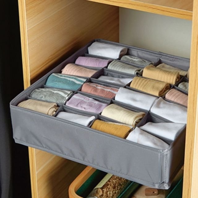 속옷보관함 양말정리함 원룸 자취필수템 수납 정리함 그레이 24칸 (WFKAEYB)