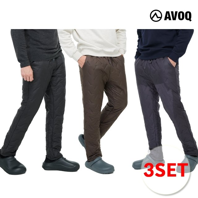 아보크 25FW 웜 테크 방풍 플리스 패딩팬츠 3종, 남성