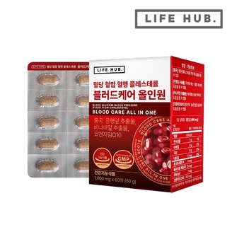 라이프허브 혈당 혈압 혈행 콜레스테롤 블러드케어 올인원 1박스(1,000mg x 60정) 1개월분