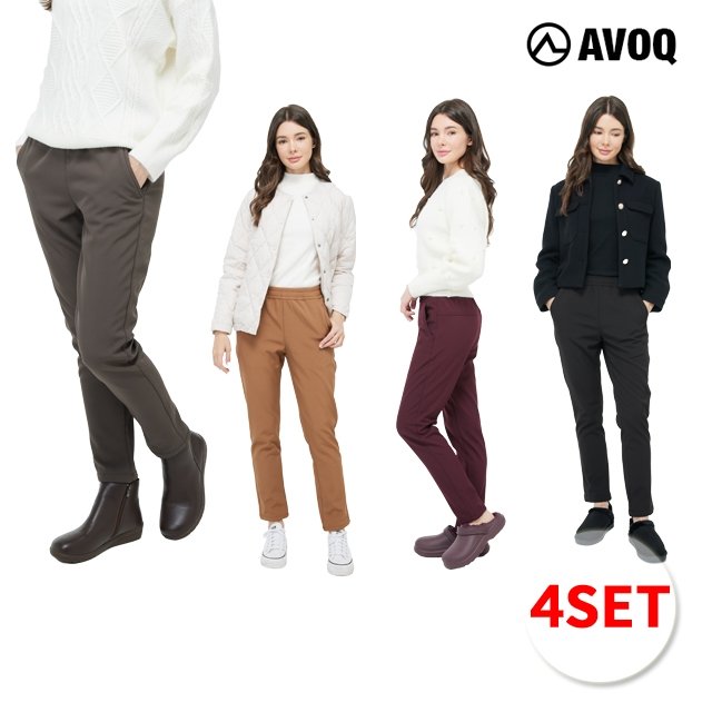 투박스OEM [무려 4종?!]아보크 25FW 최신상! 기능성 기모본딩 팬츠 4종, 여성