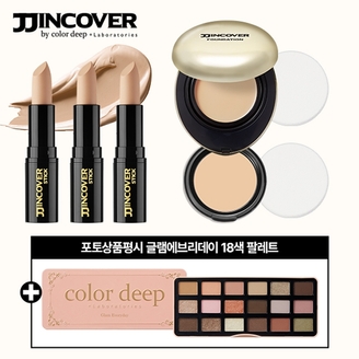 [25년 최신상 ]컬러딥 찐커버 스틱 3개+찐커버 팩트 본품 1개 + 리필1개