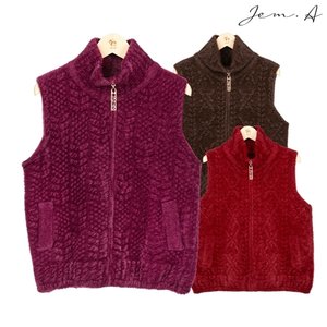 [젬마/Jem.A] 여성 소프트 퍼 하이넥 집업 조끼 1종 25w