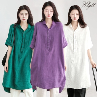 [헬리꽁땡] 반오픈 롱셔츠 원피스 3종세트