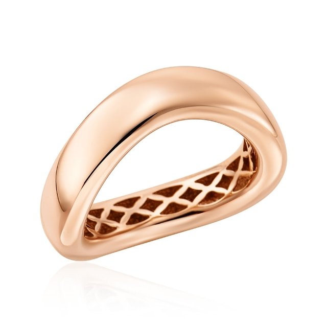 [비앤비골드] 14K 볼륨 커브 웨이브 올밴드 할로우링 반지 SRS42136