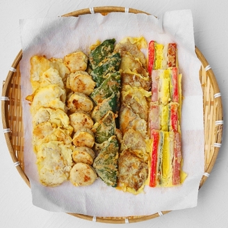 [명절준비] 수제모듬전 5종 1kg (육전/꼬지/동태/깻잎/동그랑땡)