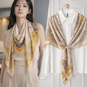 루시 와이드숄 대형 스카프 링클프리 냉방병 방지 머플러 (130x130)