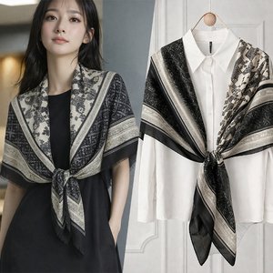 루시 와이드숄 대형 스카프 링클프리 냉방병 방지 머플러 (130x130)