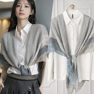 루시 와이드숄 대형 스카프 링클프리 냉방병 방지 머플러 (130x130)