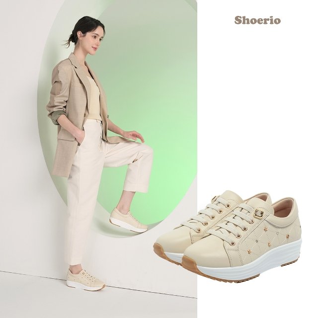 슈리오 시그니처 소가죽 스니커즈 