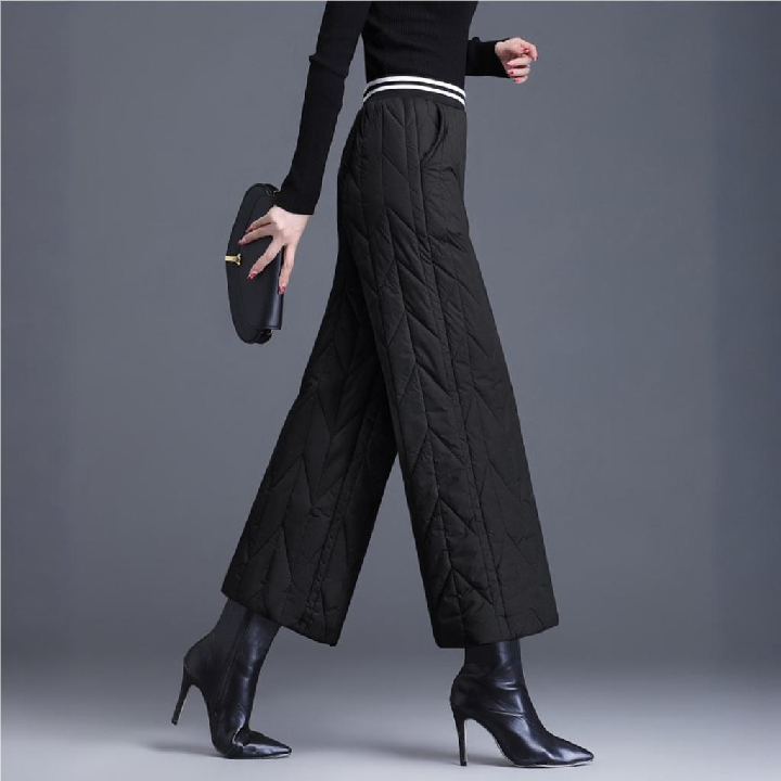 [엘드마마] 에로우 퀼팅 와이드 팬츠