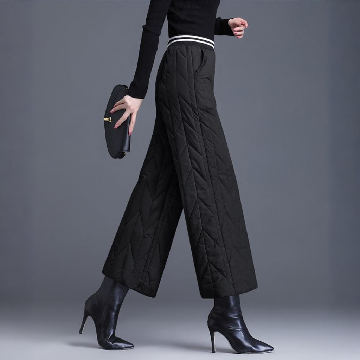 [엘드마마] 에로우 퀼팅 와이드 팬츠