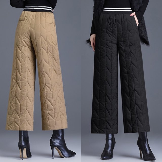 [엘드마마] 에로우 퀼팅 와이드 팬츠