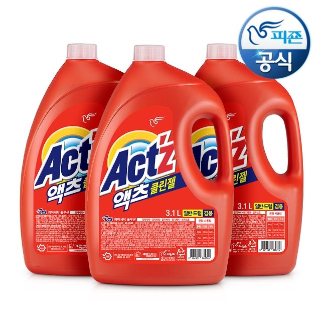 액츠 클린젤 세탁세제 3.1Lx3개