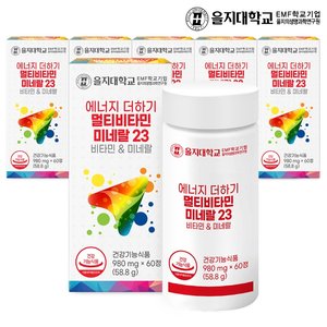 [을지대학교] 에너지 더하기 멀티비타민 미네랄23 60정x6개(12개월분)