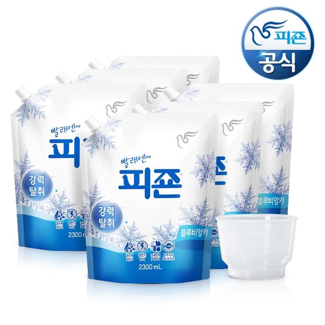 [피죤공식] 피죤 레귤러 섬유유연제 2300mlx5개+2300mlx1개P+계량컵P추가증정