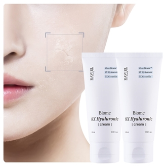 [수분/보습케어] 바이옴 8X 히알루론산 수분 크림 80ml 2개  8중히알루론산 5중세라마이드 수분진정