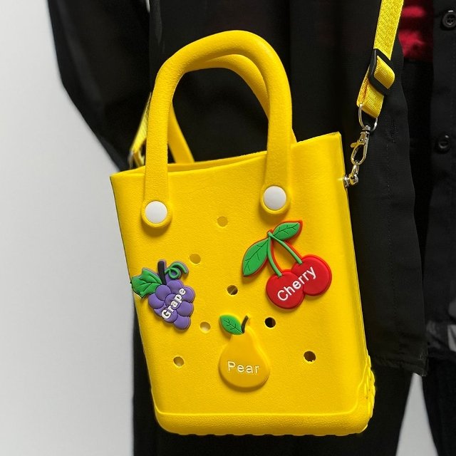 롱타임헬씨 노란색 어린이집 선물 졸업식 방수 가방 커스텀 과일 파츠 젤리 (WFK3RSY)