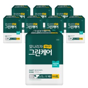 모나리자 액티브 그린케어 와이드 매직벨트 특대형 성인용 기저귀 10매 x 8팩 (80매)
